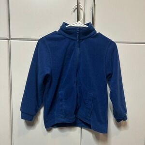 Cabelas Kids Blue Full Zip Fleece Jacket Outdoor Soft Warm Mock Neck Small S/P